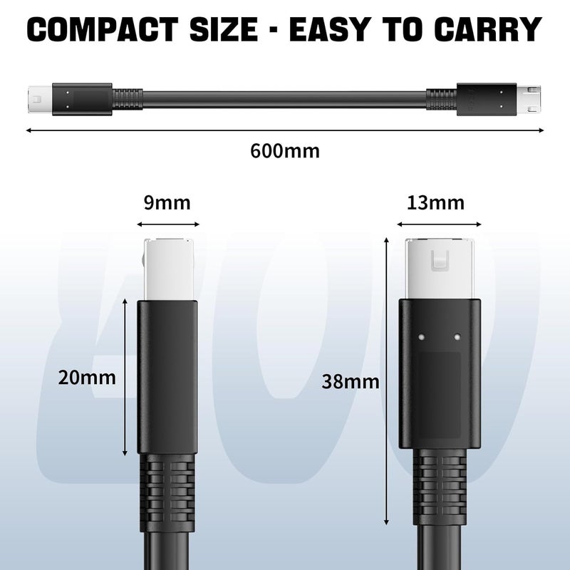 LUKFOCAB FireWire 800 IEEE 1394b 9pin to 9pin Cable, FireWire 800 (M/M) Male to Male Cord, Triple-Shielded 2FT, 9-9 Cord for PC, Digital Cameras MacBook Pro, Mac mini, Audio Device - Image 5